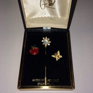 Vintage Princess Interchangeable Stick Pin Set with Original Box with 3 Changes